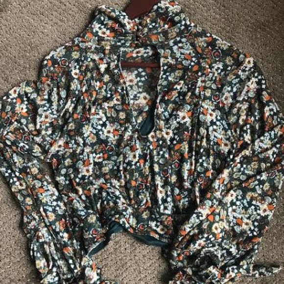 Long Sleeved Floral Crop Blouse from Free People - Picture 3 of 3